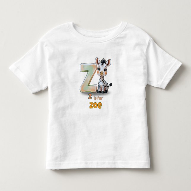 Z is for Zoe - Personalized Toddler T-Shirt (Vorderseite)