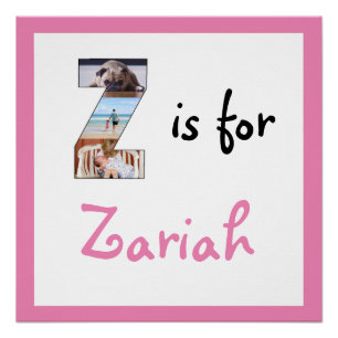 Z ist für Name Foto Kids's Poster