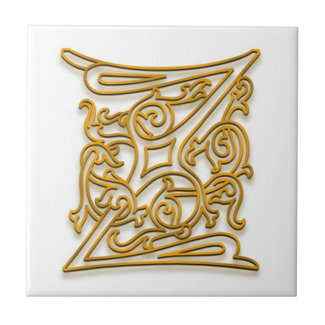 Z Monogram "Irish Gold" Keramik Tile Fliese (Vorderseite)