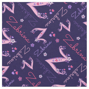 Z Monogramm und personalisierter Name Zabrina Gewe Stoff