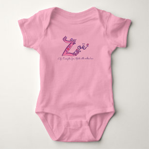 Z-Namensbedeutungs-Monogramm-Shirt Zoë Mädchens Baby Strampler