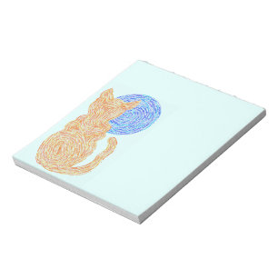 Z Orange Cat and the Moon Abstrakt Art Fun Notes Notizblock