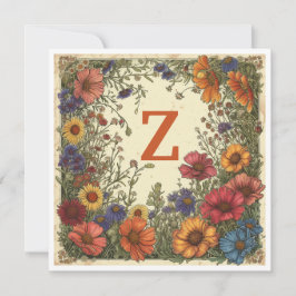 "Z" Trinidad Orange: Bloom & Monogram Feiertagskarte