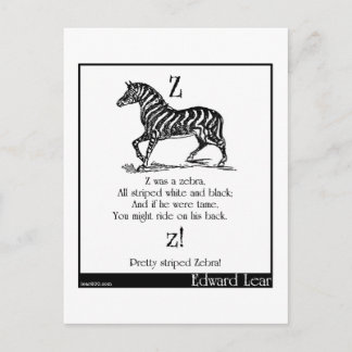 Z war ein Zebra Postkarte