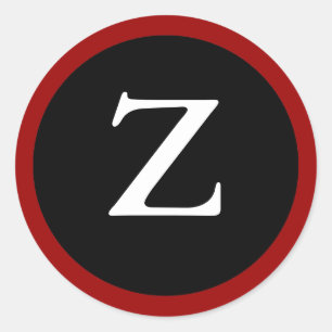 Z : Z initial / Lettre Z Stickers modernes rouge n