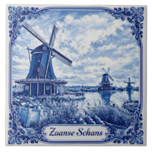 Zaanse Schans Delft Blau stil Keramikfliese