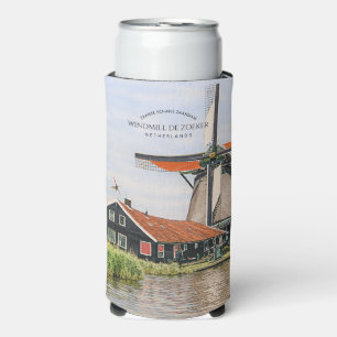 Zaanse Schans Windmühle Aquarell Niederländisches  Selters Dosenkühler
