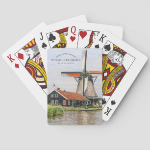 Zaanse Schans Windmühle Aquarell Niederländisches Spielkarten