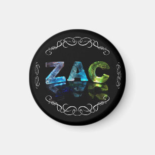 Zac - das NamensZac in 3D beleuchtet (Fotografie) Magnet