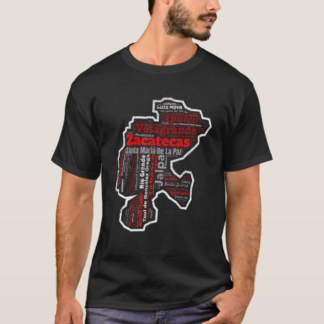 Zacatecas Mexico Mapa Municipios Mexikanischer Sta T-Shirt (Vorderseite)