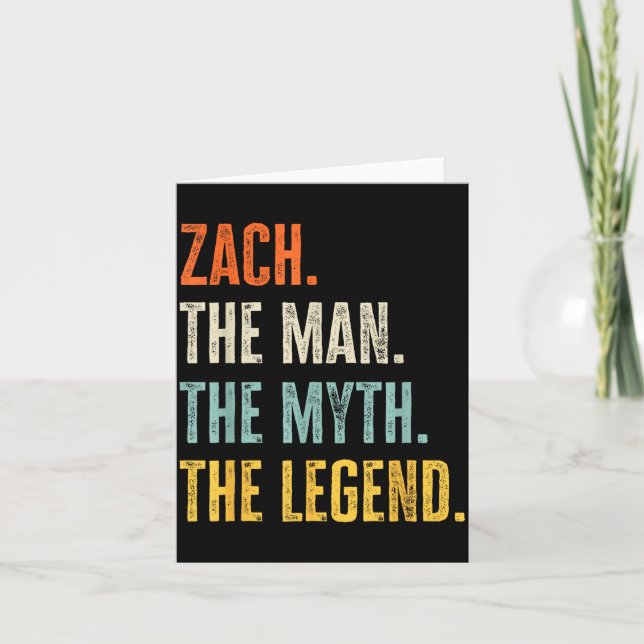 Zach The , Man Myth Legend, Funny Name Zach  Karte (Vorderseite)