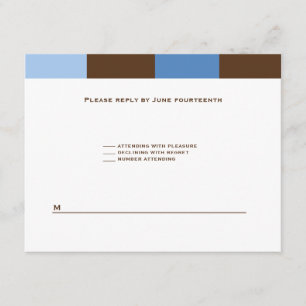 Zachary Blue Brown RSVP Karte