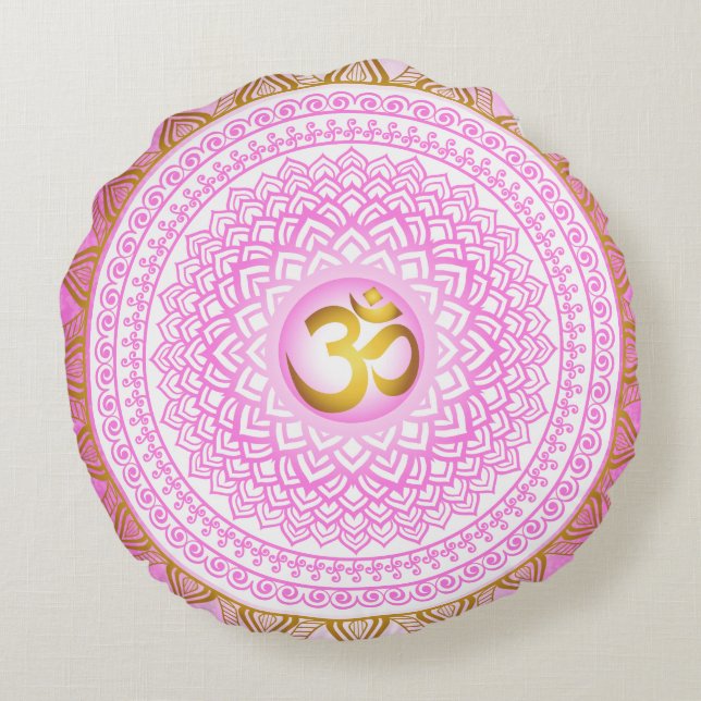 Zacken Sie 7. Chakra, Sahasrana rosa Kissen aus (Rückseite)