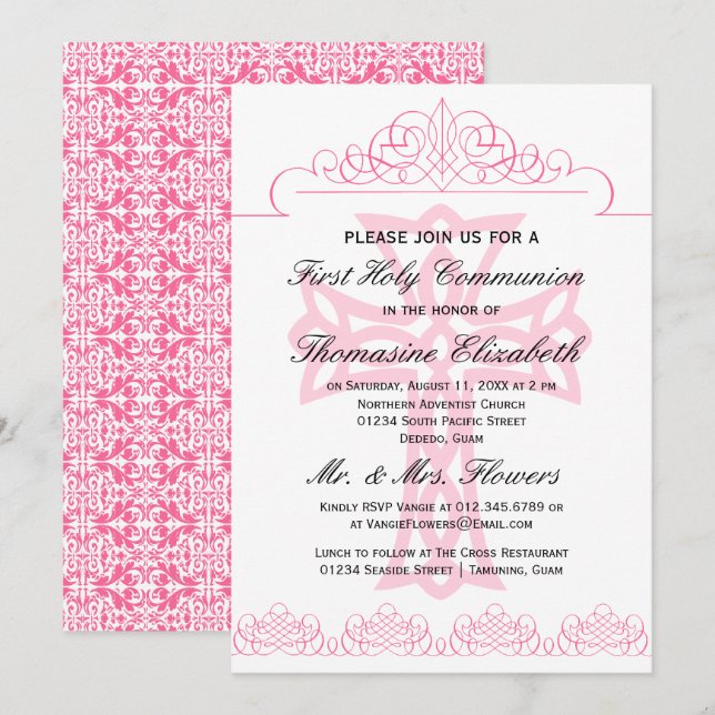 Zacken Sie erste heilige Einladung (Vorne/Hinten)