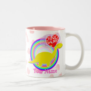 Zacken Sie i-Liebe Dinosaurier mit der Zweifarbige Tasse