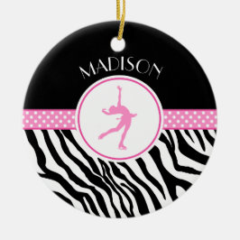 Zacken Sie Ihre Namenszebra-Druck-Zahl Skaten aus Keramik Ornament