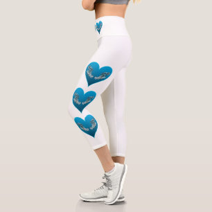 Zackenbarsch - Blaue Herzen, vertikal angeordnet   Capri Leggings