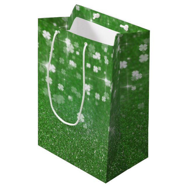 Zackenbarsch Glitzer Kleber - Mittelgeschenktasche Mittlere Geschenktüte (Vorderseite Schrägansicht)