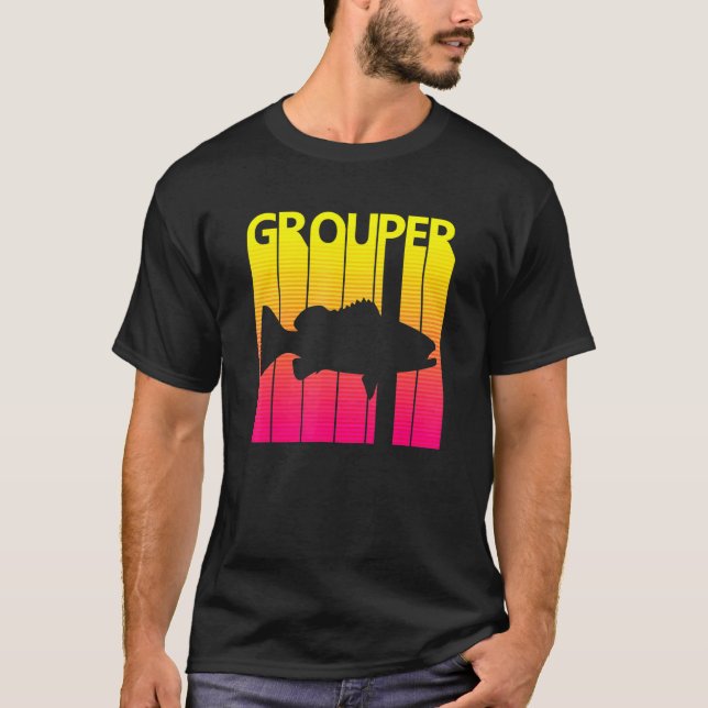 Zackenbarsch Retro T-Shirt (Vorderseite)
