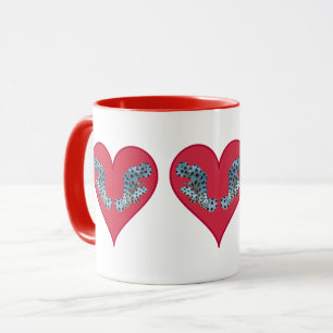 Zackenbarsch - Rote Herzen, horizontal angeordnet Tasse