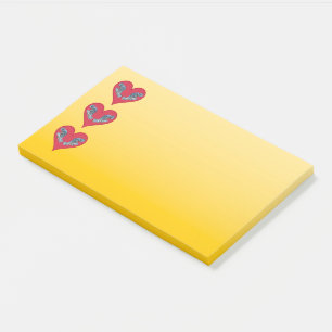 Zackenbarsch - Rote Herzen, vertikal angeordnet    Post-it Klebezettel