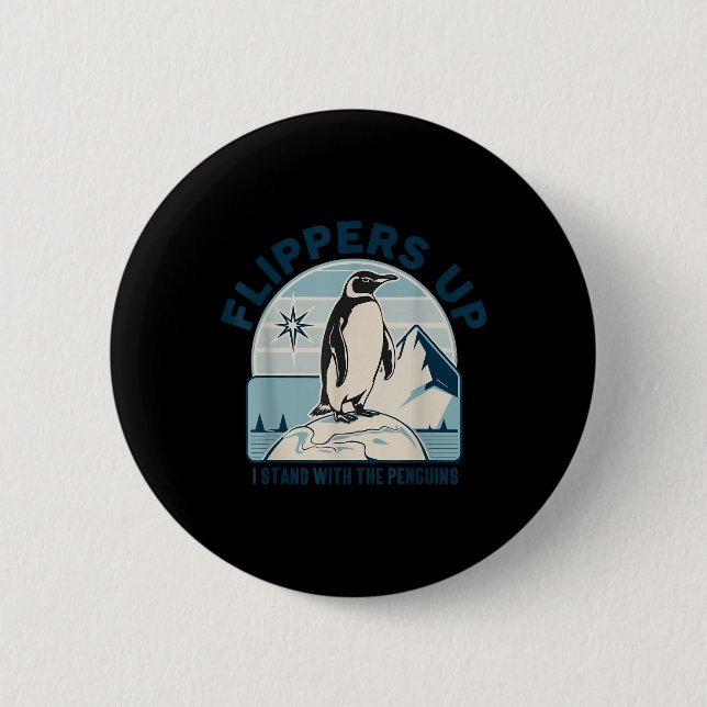 Zackenbarsche ich stehe mit den Pinguinen, den Fun Button (Vorderseite)
