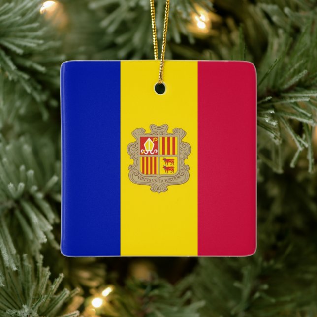 zAD002 FLAG Andorras, Keramikornament (Baum)