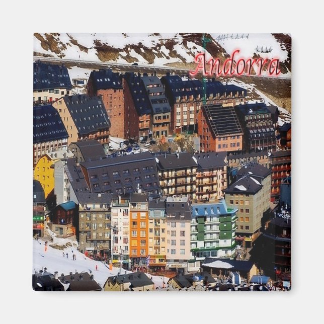 zAD006 - ANDORRA Panorama - Kühlschrank Magnet (Vorne)