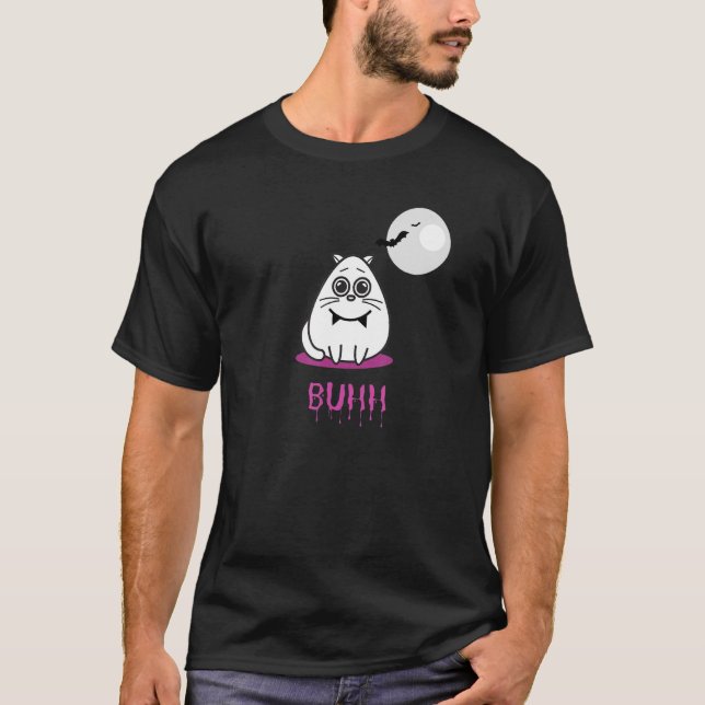 Zad das katzenHalloween-Buhh mit einer Niedlichen  T-Shirt (Vorderseite)