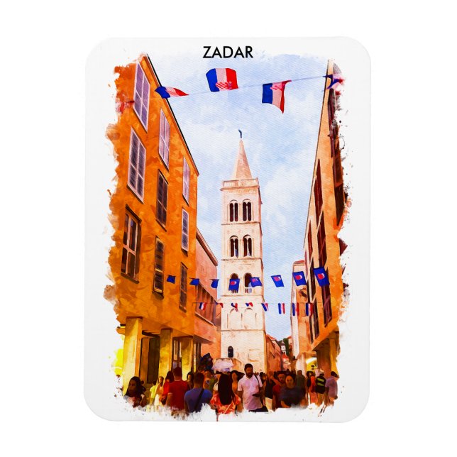 Zadar Croatia Aquarellmalerei Magnet (Vertikal)