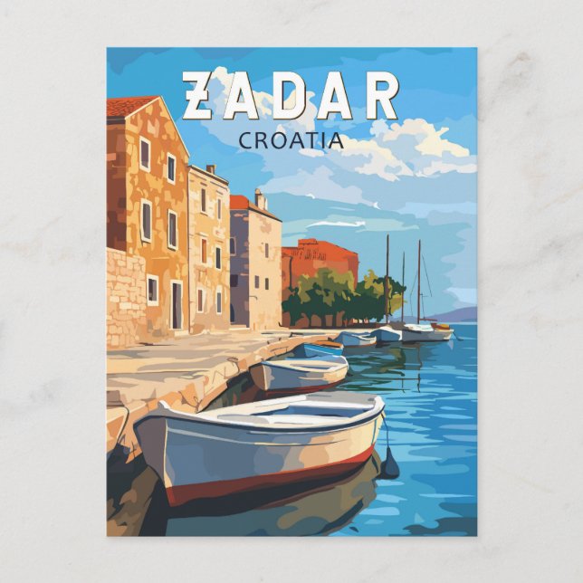 Zadar Kroatien Reisen Vintag Postkarte (Vorderseite)