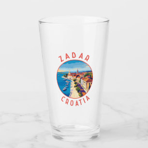 Zadar Kroatien Retro Distressed Circle Glas