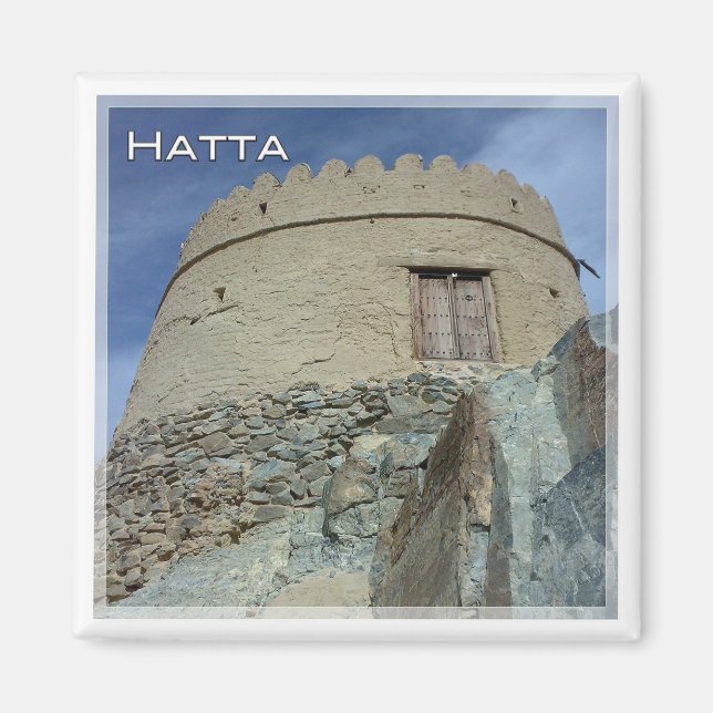 zAE027 HATTA TOWER, VAE, Naher Osten, Kühlschrank Magnet (Vorne)