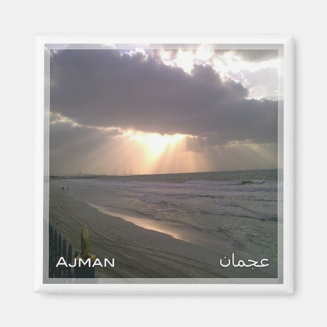 zAE052 AJMAN Beach, Vereinigte Arabische Emirate Magnet (Vorne)
