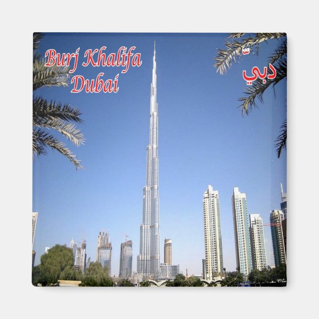 zAE076 DUBAI BURI KHALIFA, Naher Osten, Kühlschran Magnet (Vorne)