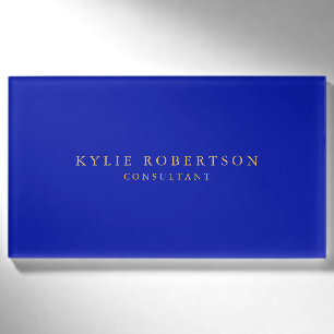 Zaffre Blue Gold Colors Beruflich Trendy Modern Namenschild
