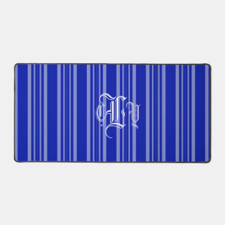 Zaffre Streifen White Monogram Schreibtischunterlage