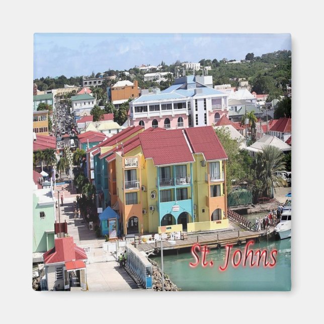 zAG007 SAINT JOHN, Antigua und Barbuda, Kühlschran Magnet (Vorne)