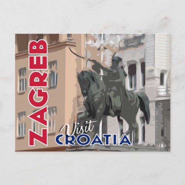 Zagreb, Besuch Kroatiens Postkarte (Vorderseite)