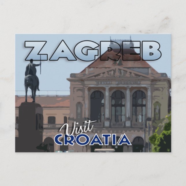 Zagreb, Besuch Kroatiens Postkarte (Vorderseite)