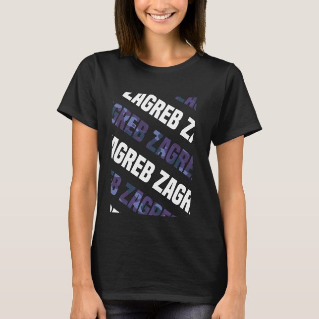 Zagreb Camouflage Muster Lila Camouflage T-Shirt (Vorderseite)