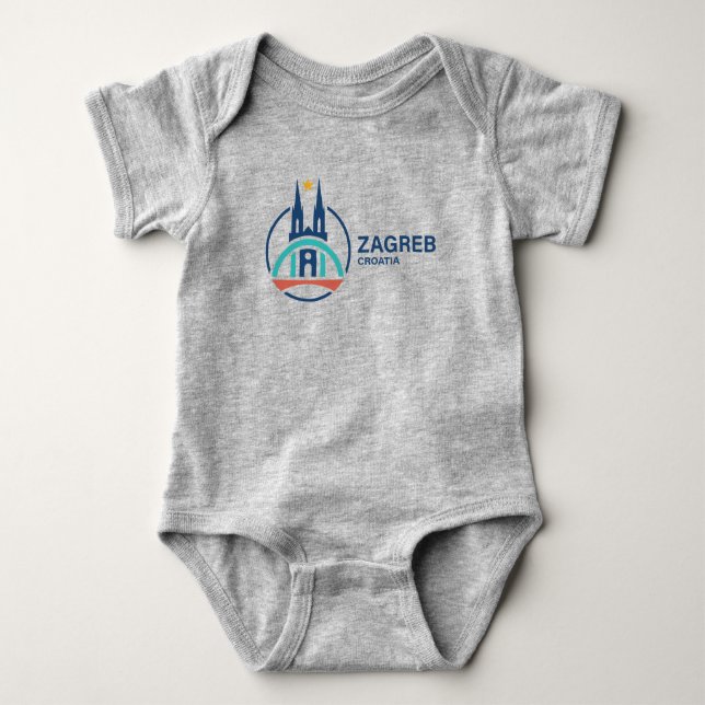 Zagreb Croatia Europe Baby Strampler (Vorderseite)