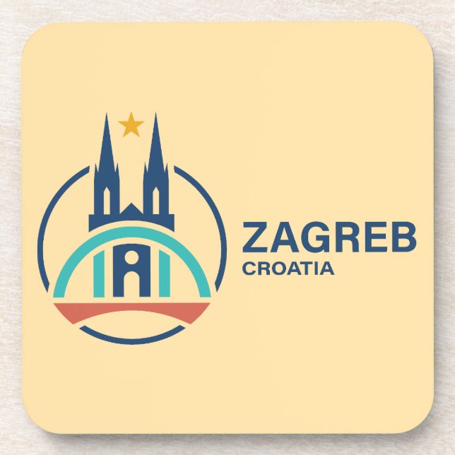 Zagreb Croatia Europe Getränkeuntersetzer (Vorderseite)