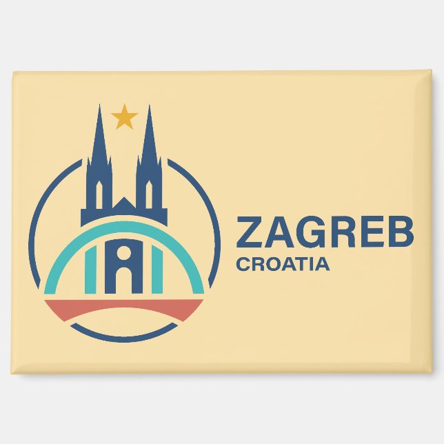 Zagreb Croatia Europe Magnet (Vorderseite)