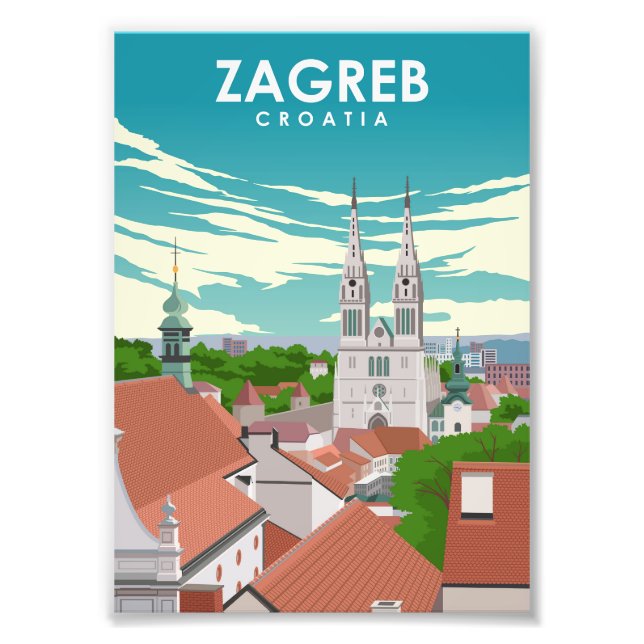 Zagreb Croatia Europe Travel Poster (Vorne)