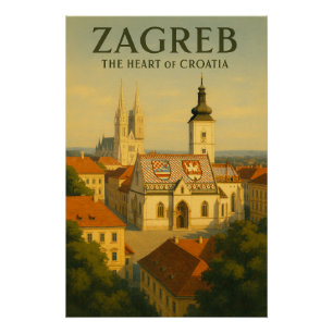 ZAGREB — DAS HERZ KROATIENS POSTER