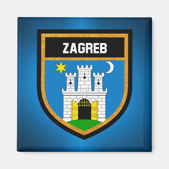 Zagreb-Flagge Magnet (Vorne)