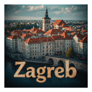 Zagreb Kroatien Altstadt Geschichte Architektur Poster