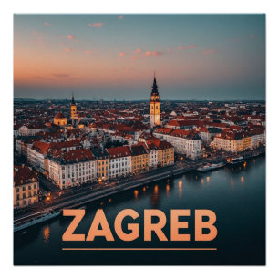 Zagreb Kroatien Altstadt Geschichte Architektur Poster
