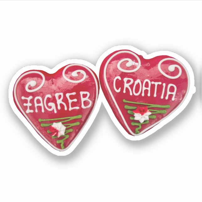 Zagreb, Kroatien: Herzgestalter Aufkleber (Vorderseite)